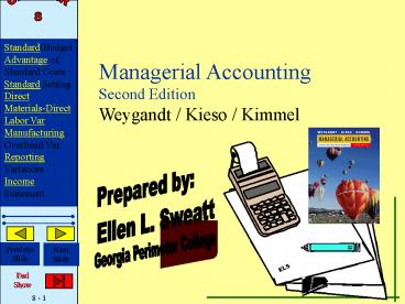 Chapter 8 - Performance Evaluation Through Standard Costs