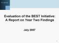 Evaluation of the BEST Initiative: A Report on Year Two Findings PowerPoint PPT Presentation