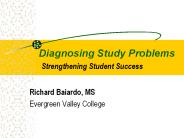 Diagnosing Study Problems Strengthening Student Success