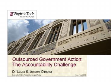 Outsourced Government Action: The Accountability Challenge
