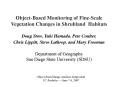ObjectBased Monitoring of FineScale Vegetation Changes in Shrubland Habitats Doug Stow, Yuki Hamada, PowerPoint PPT Presentation