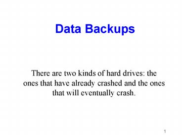 Data Backups