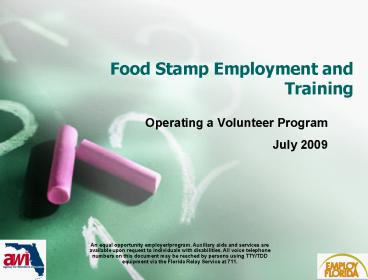 Food Stamp Employment and Training