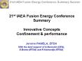 21st IAEA Fusion Energy Conference Summary Innovative Concepts Confinement PowerPoint PPT Presentation