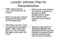 Lincoln Johnson Plan for Reconstruction PowerPoint PPT Presentation