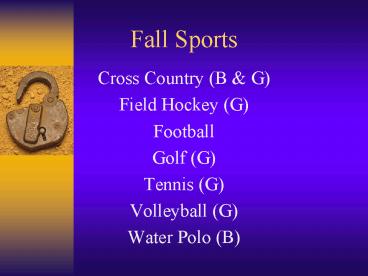 Fall Sports