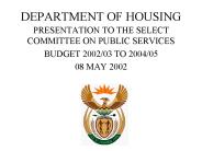DEPARTMENT OF HOUSING