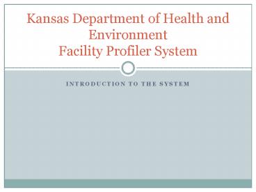 Introduction to the System