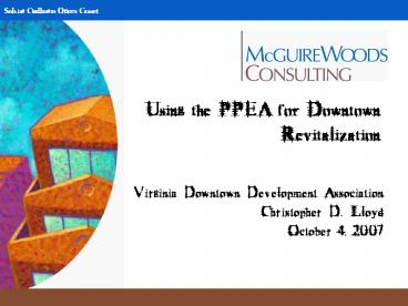 Using the PPEA for Downtown Revitalization