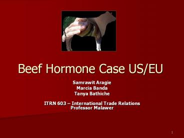 Beef Hormone Case US/EU