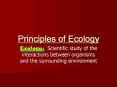 Principles of Ecology PowerPoint PPT Presentation