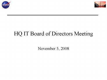HQ IT Board of Directors Meeting