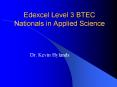 Edexcel Level 3 BTEC Nationals in Applied Science PowerPoint PPT Presentation
