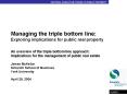 Managing the triple bottom line: Exploring implications for public real property PowerPoint PPT Presentation