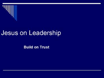 Jesus on Leadership