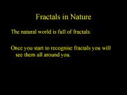 Fractals in Nature