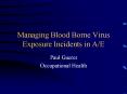 Managing Blood Borne Virus Exposure Incidents in AE PowerPoint PPT Presentation
