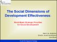 The Social Dimensions of Development Effectiveness: World Bank Strategic Priorities for Social Development PowerPoint PPT Presentation