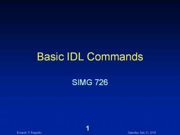 Basic IDL Commands presentation | free to download