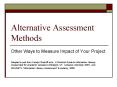Alternative Assessment Methods PowerPoint PPT Presentation