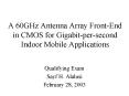 A 60GHz Antenna Array FrontEnd in CMOS for Gigabitpersecond Indoor Mobile Applications PowerPoint PPT Presentation