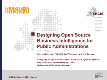 Designing Open Source Business Intelligence for Public Administrations