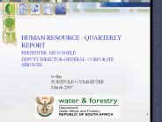 HUMAN RESOURCE : QUARTERLY REPORT