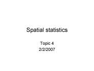 Spatial statistics