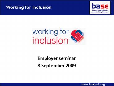Working for inclusion