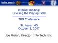 Internet Bidding: Leveling the Playing Field TUG Conference St' Louis, MO October 8, 2007 PowerPoint PPT Presentation
