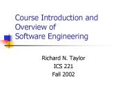 Course Introduction and Overview of Software Engineering