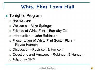 White Flint Town Hall