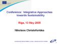 Conference: Integrative Approaches towards Sustainability PowerPoint PPT Presentation