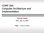COMP 206: Computer Architecture and Implementation