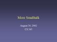 More Smalltalk PowerPoint PPT Presentation