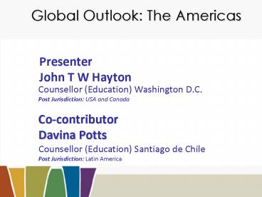 Presenter John T W Hayton