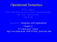 Operational Semantics