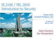 IS 2150 / TEL 2810 Introduction to Security