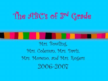 The ABCs of 3rd Grade