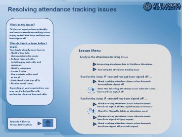 Resolving attendance tracking issues