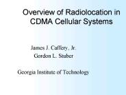 Overview of Radiolocation in CDMA Cellular Systems