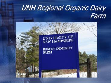 UNH Regional Organic Dairy Farm