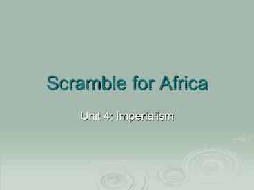Scramble for Africa