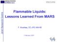 Flammable Liquids: Lessons Learned From MARS F' Mushtaq, ECJRCMAHB PowerPoint PPT Presentation