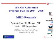 The NSTX Research Program Plan for 2004 