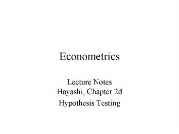Econometrics