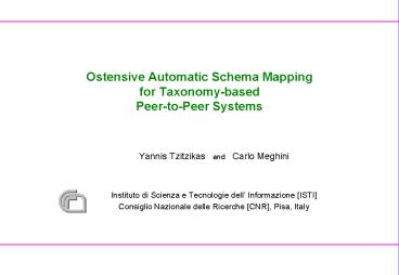 Ostensive Automatic Schema Mapping for Taxonomybased PeertoPeer Systems