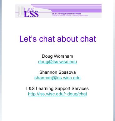 Lets chat about chat