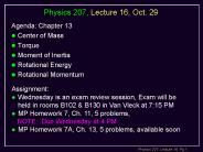 Physics 207, Lecture 16, Oct' 29