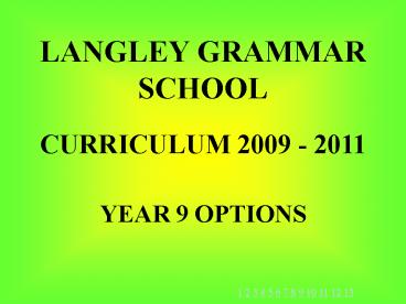 LANGLEY GRAMMAR SCHOOL